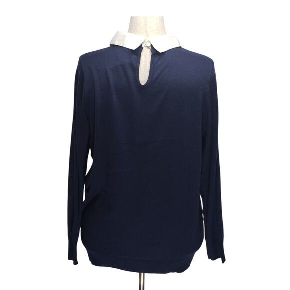 Studio by Torrid Totoro Sweater 1X Blue Animecore Fall Knit Peter Pan Collar - Picture 3 of 10